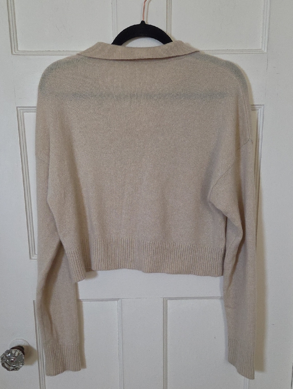 Reformation Women's Polo Cashmere Sweater In Beige Size Small - Picture 10 of 12